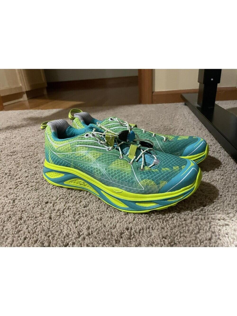 Hoka One One Huaka Women’s Green Athletic Running Shoes Size 9.5